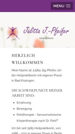 Vorschau der mobilen Webseite jjp-pfeifer.de, Julitta Jilg-Pfeifer