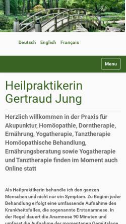 Vorschau der mobilen Webseite gertraudjung.de, Naturheilpraxis Gertraud Jung