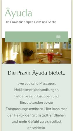 Vorschau der mobilen Webseite www.ayudapraxis.de, Die Praxis für Körper, Geist und Seele