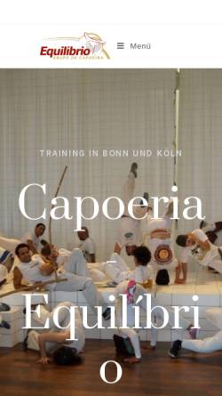 Vorschau der mobilen Webseite www.capoeiraequilibrio.de, Capoeira Equilibrio Bonn