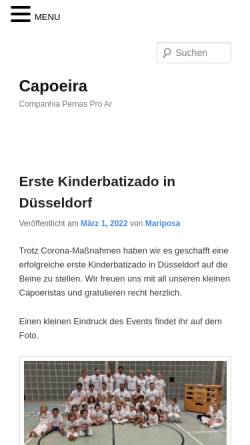Vorschau der mobilen Webseite www.capoeira.de, Capoeira Pernas pro Ar, Köln-Düsseldorf