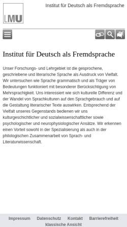 Vorschau der mobilen Webseite www.daf.uni-muenchen.de, Ludwig-Maximilians-Universität München