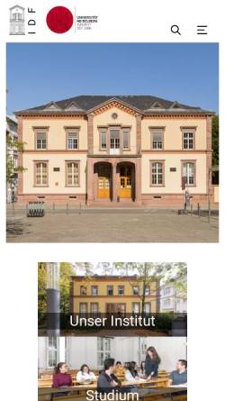 Vorschau der mobilen Webseite www.idf.uni-heidelberg.de, Ruprecht-Karls-Universität Heidelberg