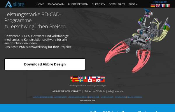 Vorschau von www.alibre.ch, Cadtec Switzerland GmbH