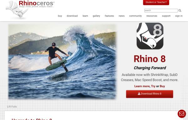 Vorschau von www.de.rhino3d.com, Robert McNeel & Associates - Rhinoceros