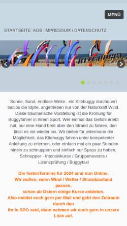 Vorschau der mobilen Webseite www.kite-buggy.de, Kitebuggy - Buggyblast X-Team