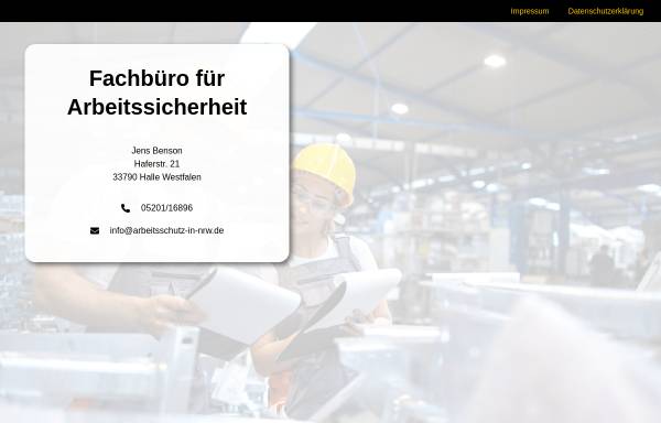 Vorschau von www.arbeitsschutz-in-nrw.de, Büro für Arbeitssicherheit Jens Benson