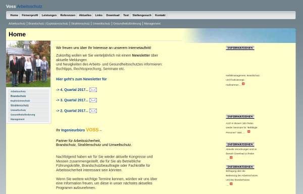 Vorschau von www.voss-arbeitsschutz.de, Ingenieurbüro Voss
