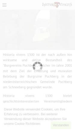 Vorschau der mobilen Webseite www.historiavivens1300.at, Historia Vivens 1300