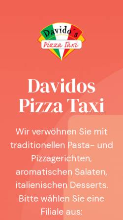 Vorschau der mobilen Webseite davidos-pizza.de, Davido´s Pizza Taxi