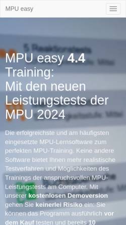 Vorschau der mobilen Webseite www.mpu-easy.de, MPU easy