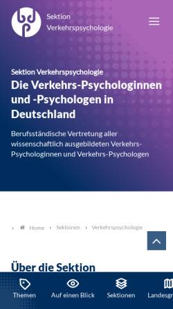 Vorschau der mobilen Webseite www.bdp-verkehr.de, Sektion Verkehrspsychologie des BDP
