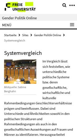 Vorschau der mobilen Webseite www.fu-berlin.de, Artikelsammlung Systemvergleich