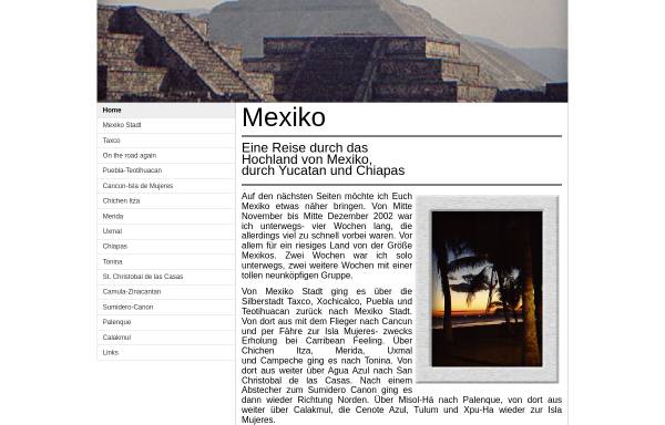 Vorschau von www.mexico.ag.vu, Eine Reise durch das Hochland von Mexiko, durch Yucatan und Chiapas [Peter Belina]