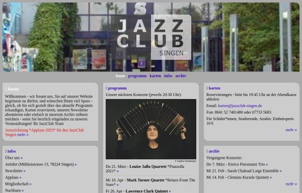Vorschau von www.jazzclub-singen.de, Jazz Club Singen