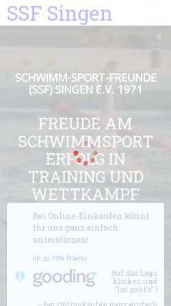Vorschau der mobilen Webseite ssfsingen.de, Schwimm-Sport-Freunde Singen e.V. 1971