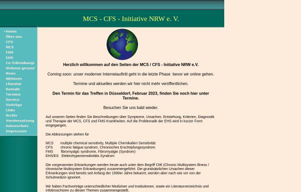 Vorschau von www.mcs-cfs-initiative.de, Selbsthilfegruppe für Patienten mit MCS und CFS