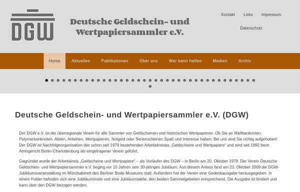 Vorschau von www.dgwev.de, Geldschein- und Wertpapiersammler e.V.