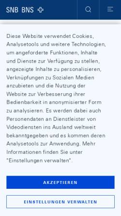 Vorschau der mobilen Webseite www.snb.ch, SNB Banknoten
