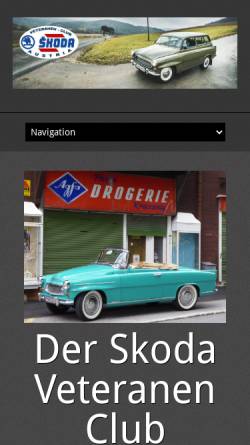Vorschau der mobilen Webseite www.skoda-oldtimer.at, Skoda Veteranenclub Austria