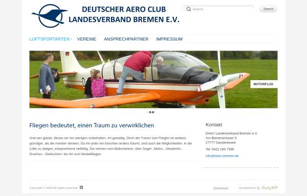 Vorschau von www.daec-bremen.de, Deutscher Aero Club - Landesverband Bremen e.V.
