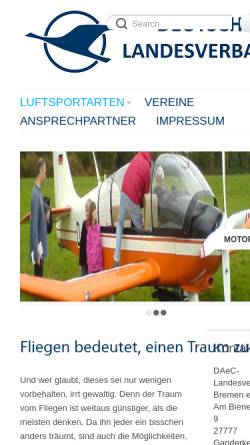 Vorschau der mobilen Webseite www.daec-bremen.de, Deutscher Aero Club - Landesverband Bremen e.V.