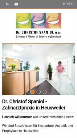 Vorschau der mobilen Webseite www.dr-spaniol.de, Dr. Christof Spaniol