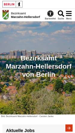 Vorschau der mobilen Webseite www.berlin.de, Bezirksamt Marzahn und Hellersdorf