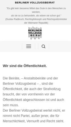 Vorschau der mobilen Webseite berliner-vollzugsbeirat.de, Berliner Vollzugsbeirat (BVB)