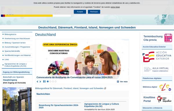 Vorschau von www.mecd.gob.es, Abteilung des spanischen Bildungs- und Kulturministeriums in Deutschland