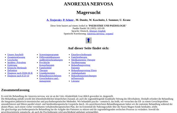 Vorschau von www.trojovsky.net, Anorexia Nervosa / Magersucht