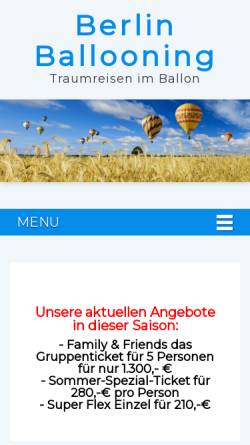 Vorschau der mobilen Webseite www.berlin-ballooning.de, Berlin Ballooning