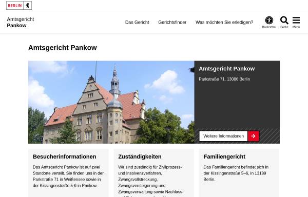 Vorschau von www.berlin.de, Amtsgericht Pankow und Weißensee