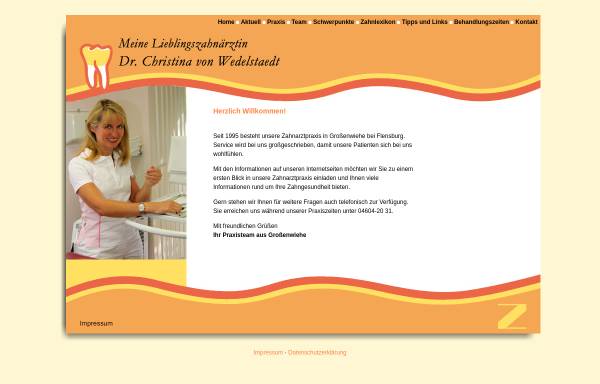 Vorschau von www.zahnarzt-grossenwiehe.de, Dr. Christina von Wedelstaedt