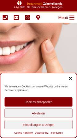 Vorschau der mobilen Webseite unser-zahnarzt.de, Dres. med. dent. Reichert und Brauckmann