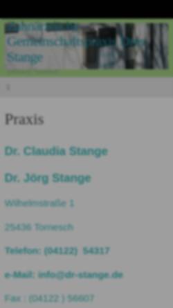 Vorschau der mobilen Webseite www.dr-stange.de, Zahnärztliche Gemeinschaftspraxis Dr. Stange