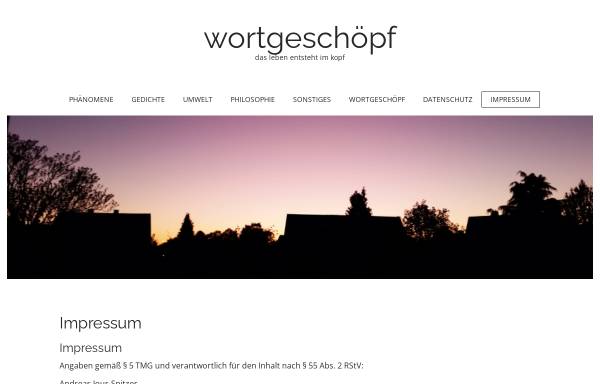 Vorschau von www.wortgeschoepf.de, Andreas Spitzer, Webdesign