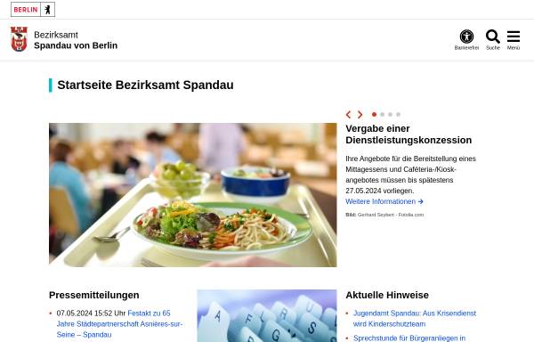 Vorschau von www.berlin.de, Bezirksamt Spandau von Berlin