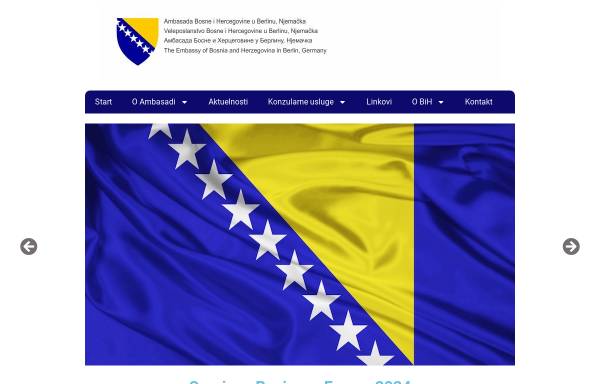 Vorschau von botschaftbh.de, Bosnien und Herzegowina