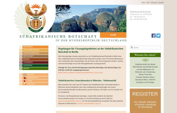 Vorschau von www.suedafrika.org, Südafrika