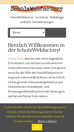 Vorschau der mobilen Webseite www.scholzwebfactory.de, ScholzWebfactory - Isa Scholz