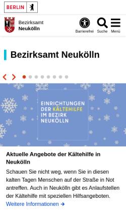 Vorschau der mobilen Webseite www.berlin.de, Bezirksamt Neukölln