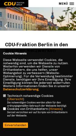 Vorschau der mobilen Webseite www.cdu-fraktion.berlin.de, CDU-Fraktion Berlin