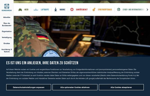 Vorschau von www.bundeswehr.de, Bundesministerium der Verteidigung (BMVg)
