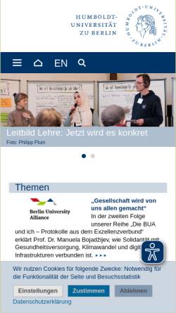 Vorschau der mobilen Webseite www.hu-berlin.de, Juristische Fakultät der Humboldt-Universität