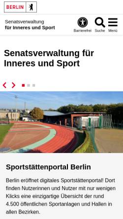Vorschau der mobilen Webseite www.berlin.de, Senatsverwaltung für Inneres - Verfassungsschutz