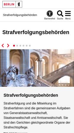 Vorschau der mobilen Webseite www.berlin.de, Staats- und Amtsanwaltschaften