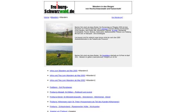 Vorschau von www.freiburg-schwarzwald.de, Wandern in den Bergen von Hochschwarzwald und Kaiserstuhl