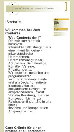 Vorschau der mobilen Webseite web-contents.de, Web-Contents Jörg Höhne