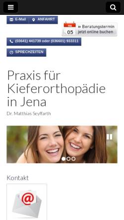 Vorschau der mobilen Webseite www.kieferorthopaedie-jena.de, Dr. Matthias Seyffarth